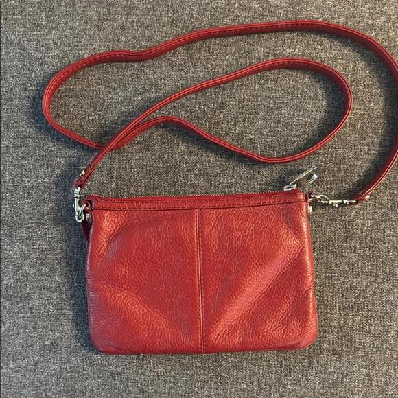 Pelle Studio Red Leather Crossbody Bag with Adjustable Strap Excellent condition - Picture 3 of 10